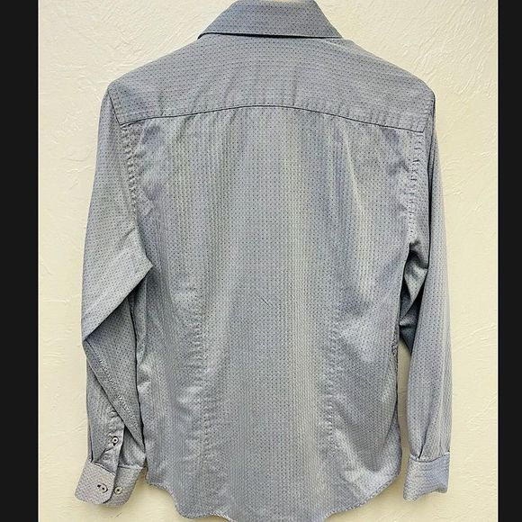 ROBERT GRAHAM Light Blue White Pattern Mens Button Down Shirt 41/16 - Picture 5 of 6